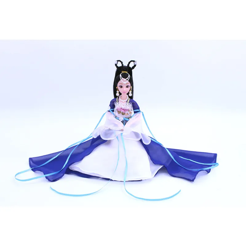 30 cm 1/6 bjd docka kinesisk gammal kostym klänning klänning tjej diy smink leksak med tillbehör för flickor gåva 220505