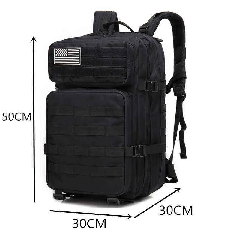 Zaino tattico militare militare da uomo di grande capacità 50L 3P Softback Outdoor Bug impermeabile Zaino Escursionismo Campeggio Caccia Borse T220801