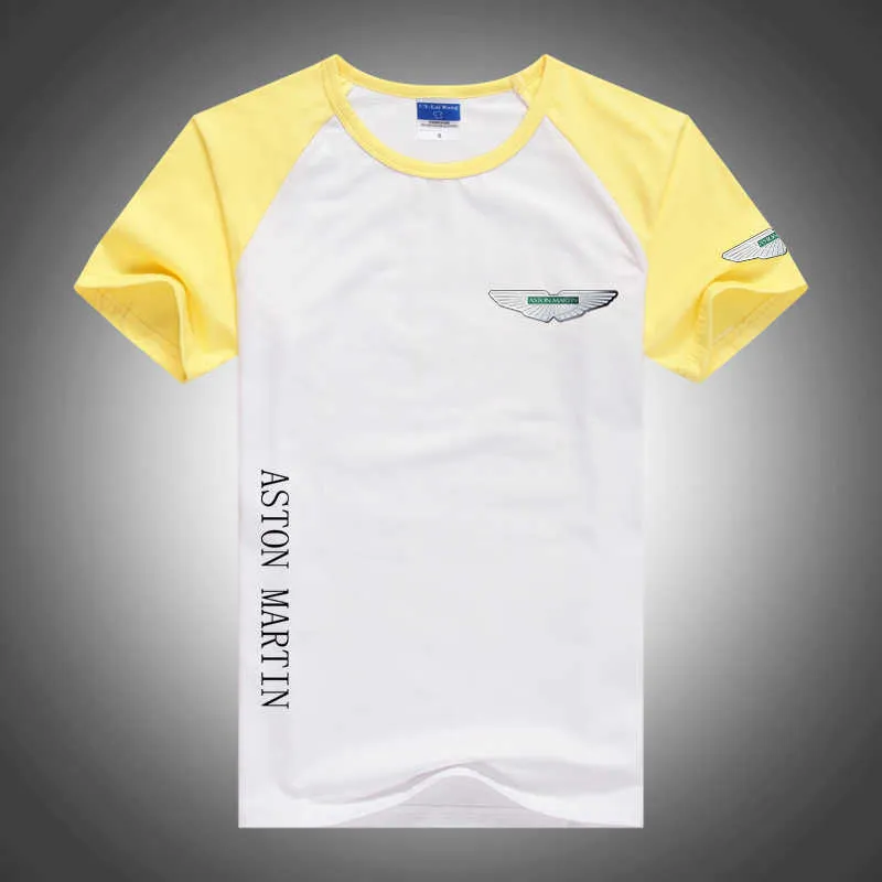 2023 New F1 Cars Formula One Manica corta magliette Estate Aston Martin Uomo O-Collo Color Block Girocollo Raglan Patchwork Sport casual Tee Top