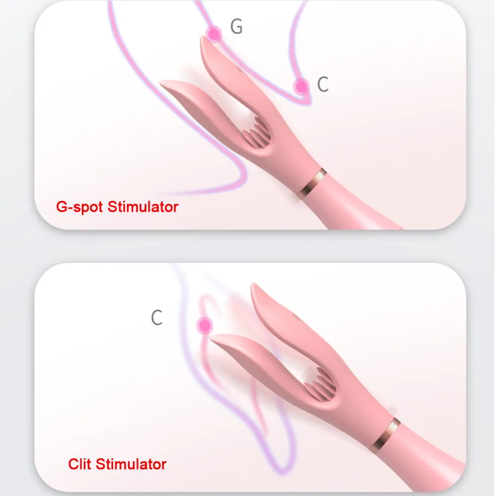 G-spot vibrator مشبك مزدوج اهتزاز المشابك الحلمة المحفز للبظر لامرأة 10 أوضاع أنثى استمناء ألعاب مثيرة