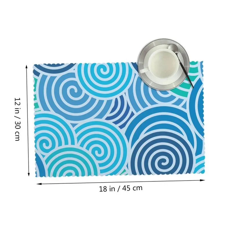 Fourpiece Customizerbara placemats för matbord Set Polyester Place In Kitchen Accessories Cup Wine Decorative Mat 220707