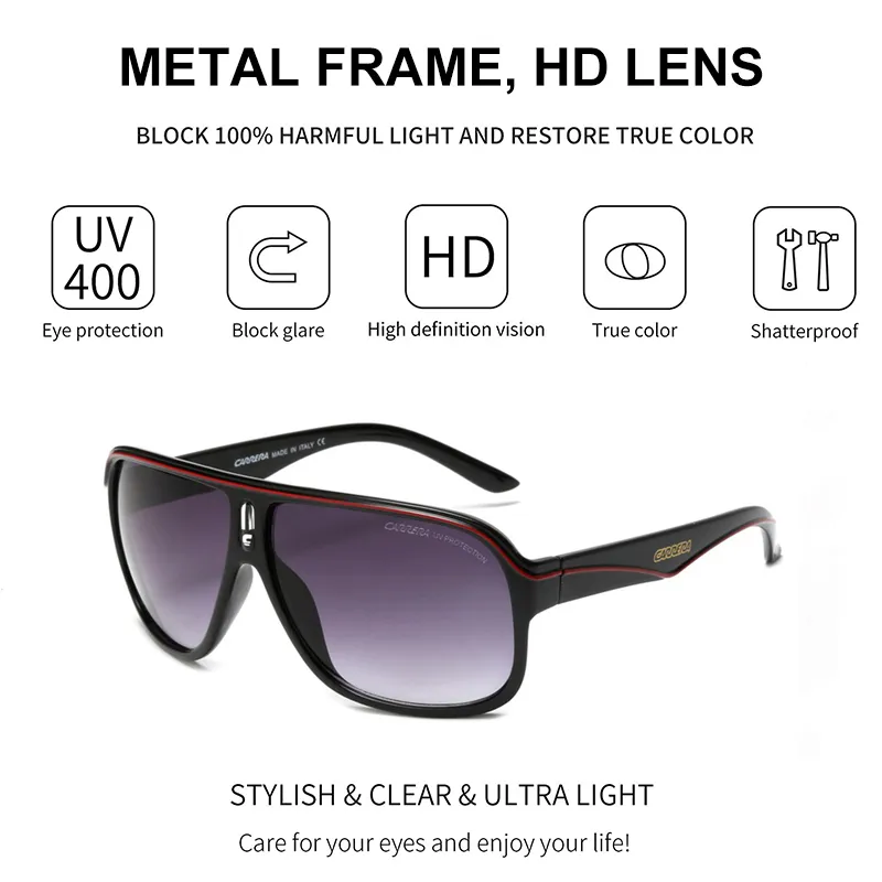 النظارات الشمسية الأصلية للرجال للنساء عتيقة الرجعية الكبير إطار مربع مربع قيادة العينين UV400 ظلال 220629