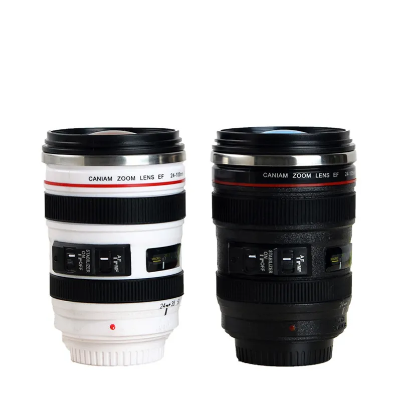 Fotocamera in acciaio inossidabile EF24105mm Tazza con obiettivo Bianco Nero Tazze Regalo creativo Tazze da caffè canecas tazas vaso caf 220727