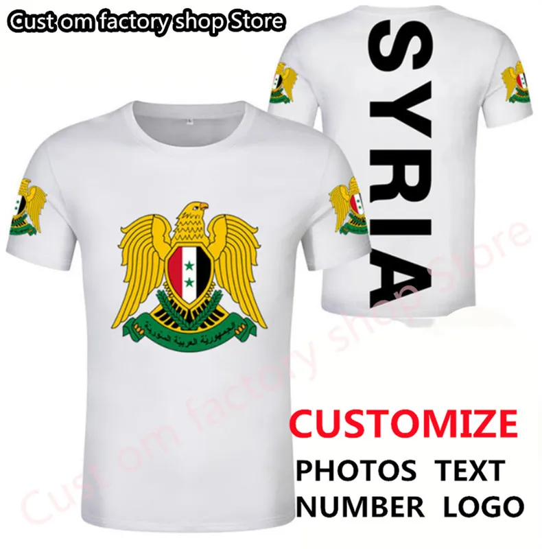 シリアアラブTシャツDIY無料カスタムP O名前シリアメンズジョーカーフェイスファッションルーズOネックサマーメンズ服2206​​20