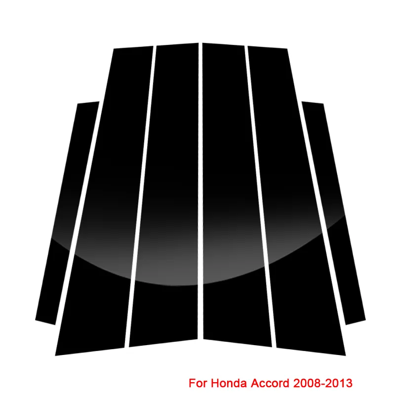 6st bilfönsterpiller klistermärke PVC Protect Trim Anti-Scratch Film för Honda Accord 2008-närvarande externa biltillbehör