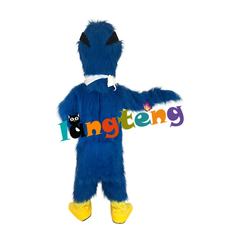 Mascotte poupée costume 1015 Longue Fourrure Bleu Grue Aigle Oiseau Fursuit Furry Costume De Mascotte Pour Les Vacances