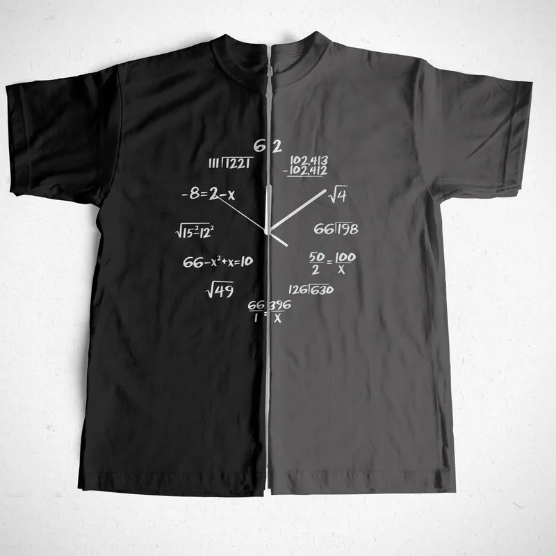COOLMIND 100% coton math horloge imprimer drôle hommes t-shirt décontracté à manches courtes col rond hommes t-shirt cool été t-shirt hommes t-shirt 220520