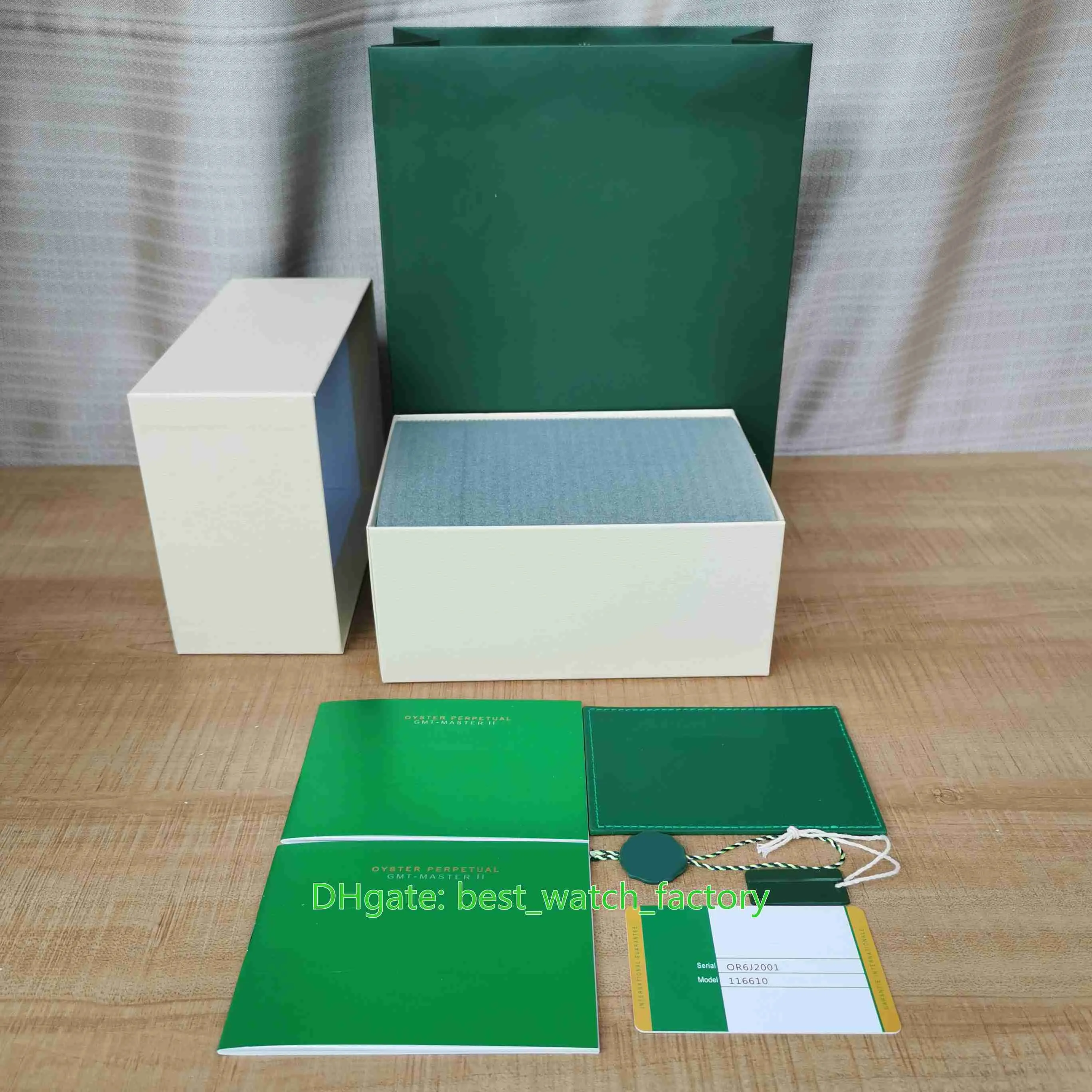 Sprzedawanie najwyższej jakości zielonych strażników zegarków Purpetual Boxy Wysokiej jakości Oryginalne papiery pudełka Papiery karty torebka 0 8kg dla 116500 12219Z