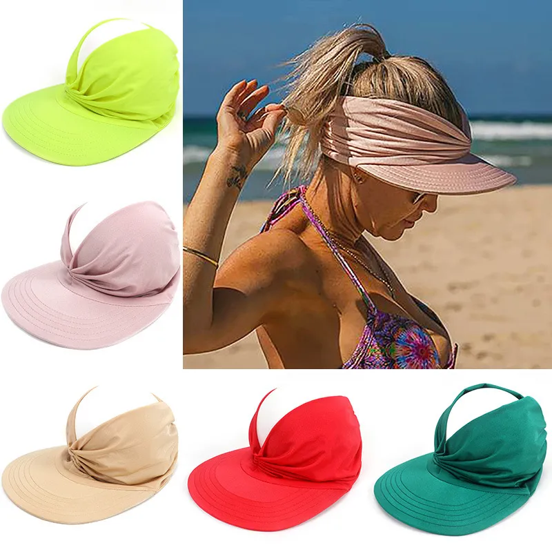 Summer Sun Visor Antiultraviolet Elastic Hollow Top UV Hats Casual Sunscreen Caps Fishing Sports Cap Outdoor Shading 220617