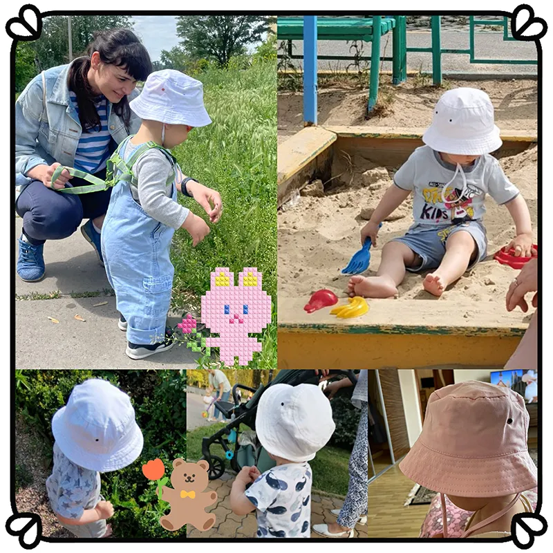 Kids Bucket Hat Spring Summer Solid Color Baby Outdoor Beach Children Panama Caps fishemen s For Boy Girl 220513