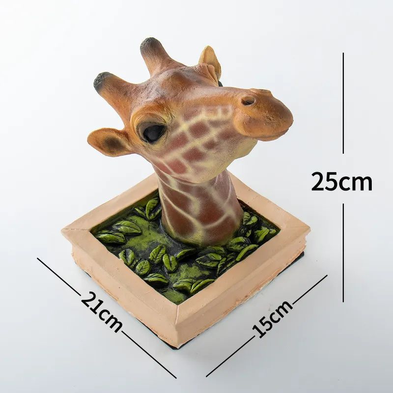 Väggmonterat djurhuvud giraff skulptur byst latex skum hängande dekor för barn rum levande bar hem dekoration 2206097249840