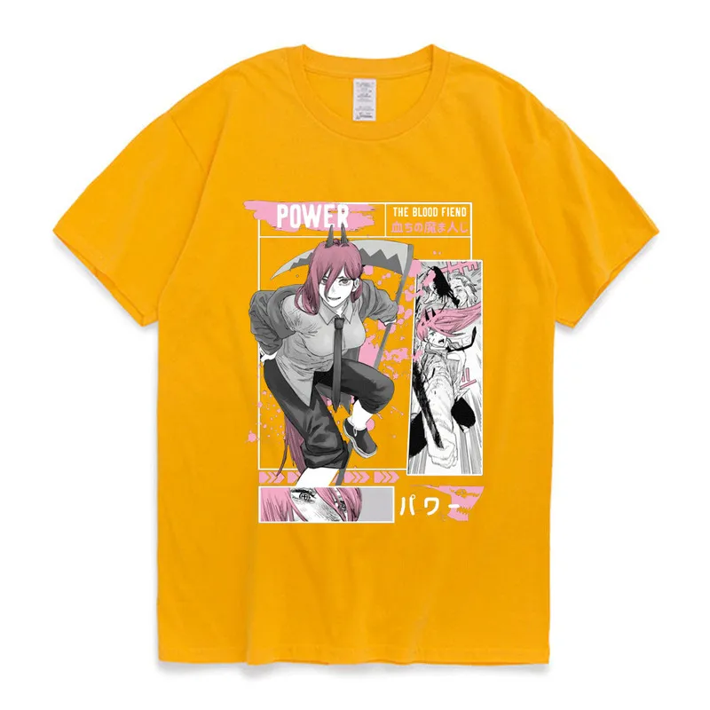 Power Chainsaw Man T-shirt anime manica corta giapponese streetwear T-shirt oversize modello comico t-shirt unisex abbigliamento top 220708