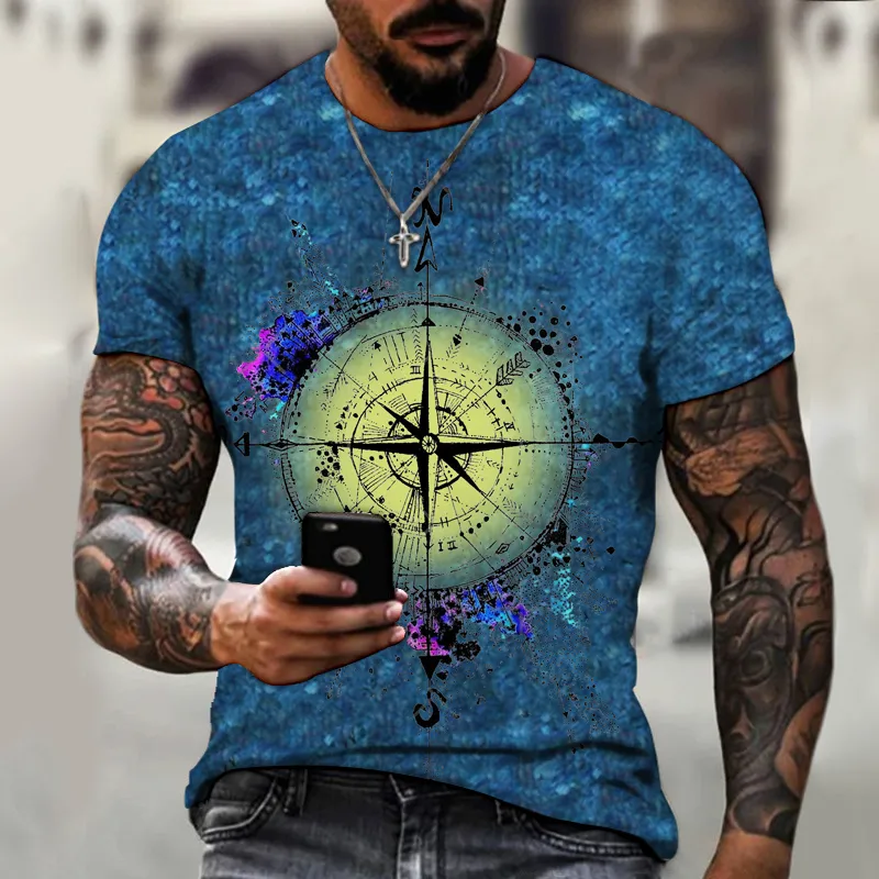 Summer Mens Simple Design Color Mosaic Pattern Male TShirt Fashion Casual Short Sleeve Top Brand Men Clothing Tops Size 6XL 220607