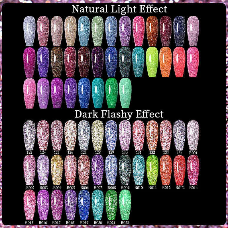 Nail Gel Toy Reflective Glitter Set Extension with Uv Led Lamp Laser Soak Off Manicure s Art Design Kits 0328