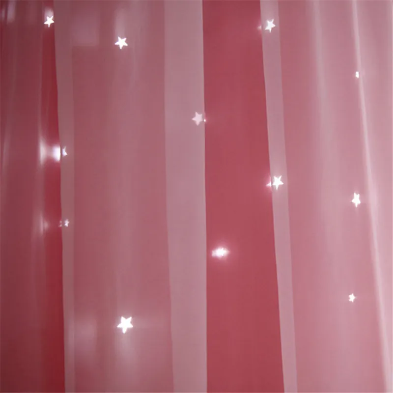 Kolorowe podwójnie warstwy gwiazdy Zasłony pokój dziecięcy 160 cm Zasłony okienne do salonu dziewczyna w sypialni Zasłona zaciemniająca 220511