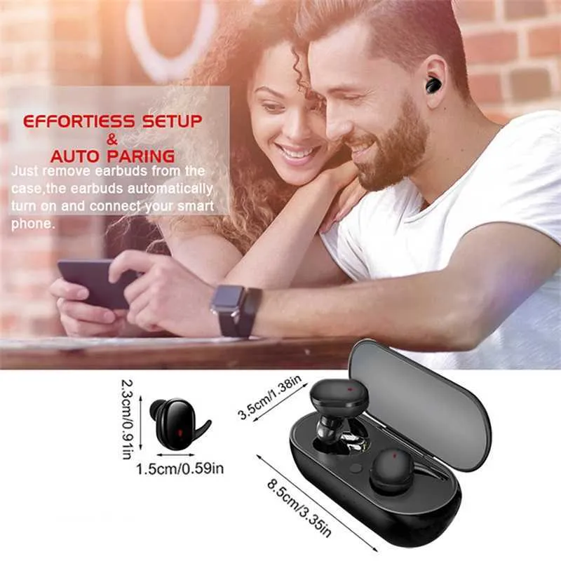 اللاسلكي Y30 TWS Sport سماعات الأذن اللمس Bluetooth 5.0 سماعات الأذن Hifi مقاومة للماء مع الميكروفون لـ iPhone Samsung Xiaomi330Q
