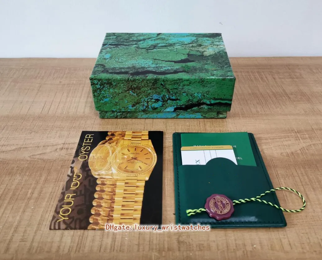 Verkauf Hohe Qualität Grün Uhr boxen Original Box Karte Holz Boxen Für Oyster Perpetual 126710 116500 126600 114300 1267288N