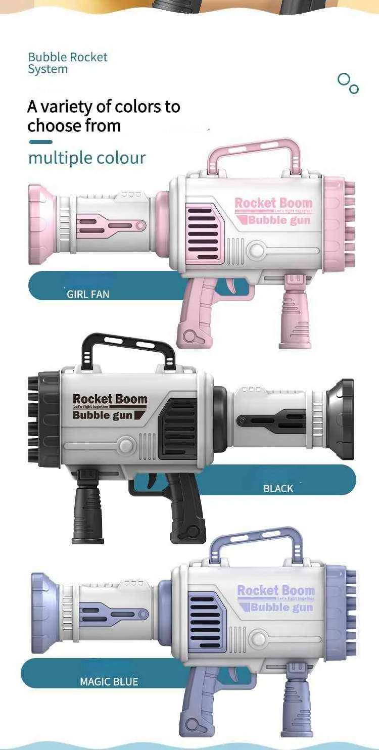 64 buche colorate bazooka bobble macchina a bolle elettrica macchine giocattoli bambini giocattolo regalo bambini bubblebottle y220509
