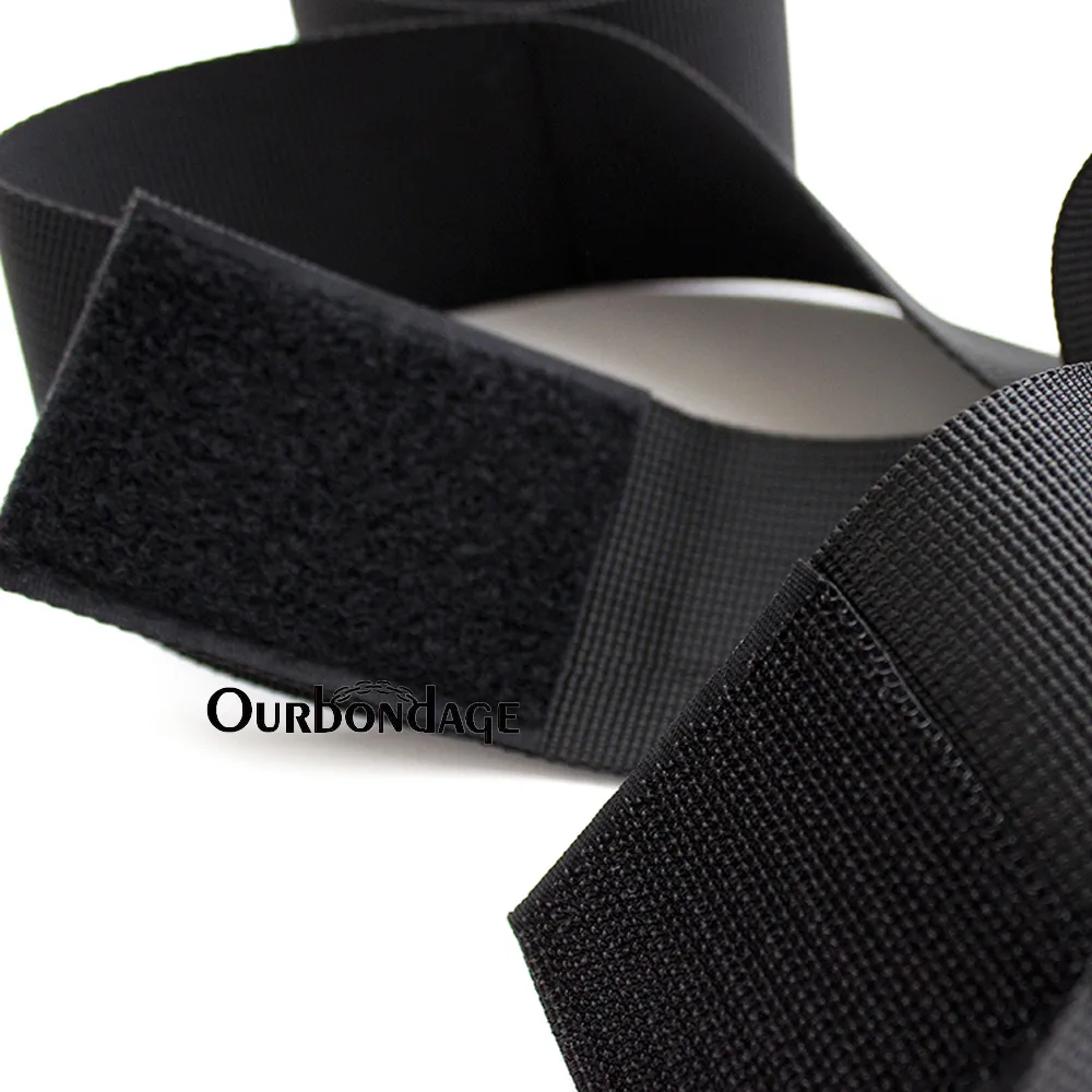 OreBondage черный нейлоновый ремешок рука рука манжеты для ног открытый жгут с ограничениями.