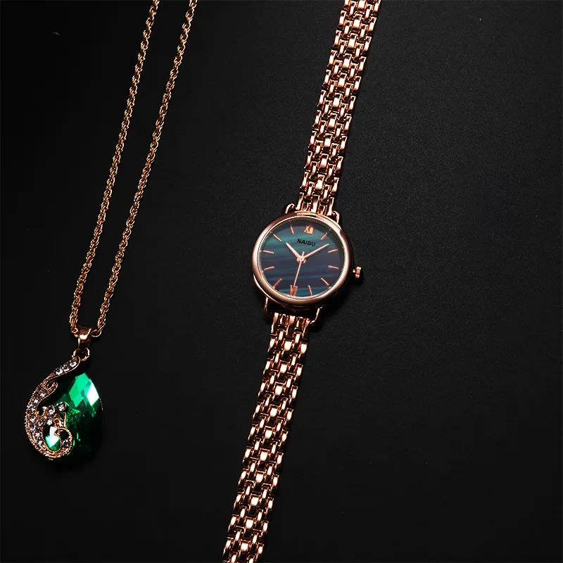 여성 시계 New Naidu Rose Gold Silver Ladies Bracelet Watch Womens Quartz 드레스 Wristwatch Feminino Reloj Mujer Kol Saati