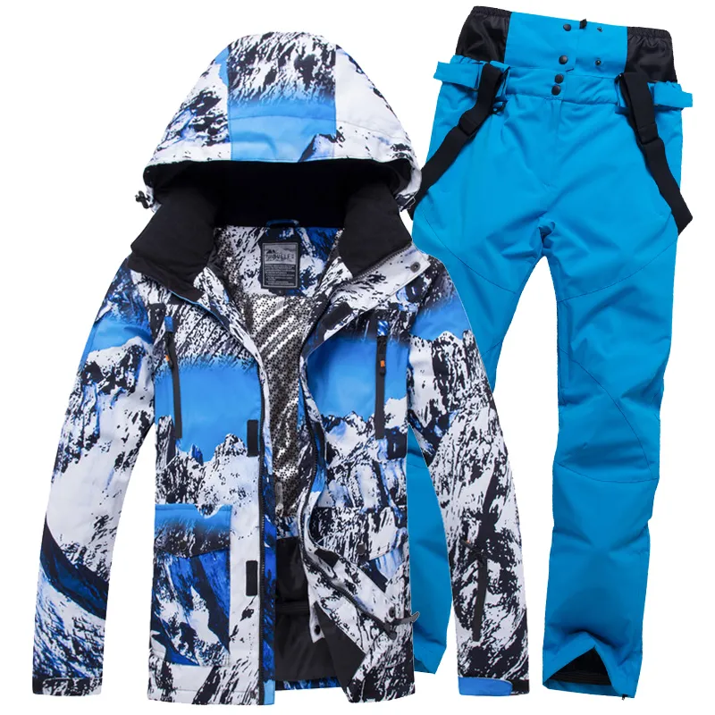 Combinaison de Ski hommes hiver chaud coupe-vent imperméable Sports de plein air vestes et pantalons de neige équipement de Ski veste de Snowboard hommes 220812