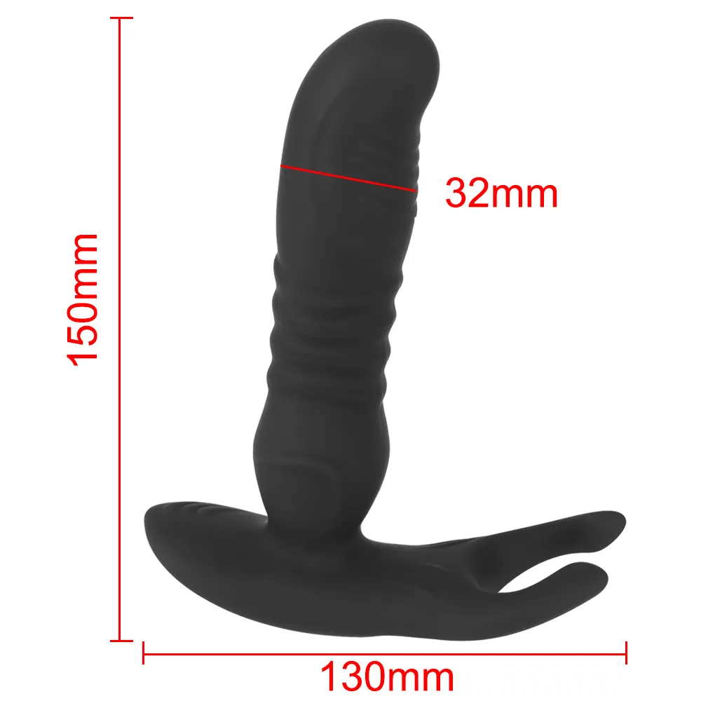 Vibrador de 10 velocidades estimulador de próstata masculino masaje consolador telescópico vibradores Control remoto inalámbrico juguetes sexy para hombre mujer