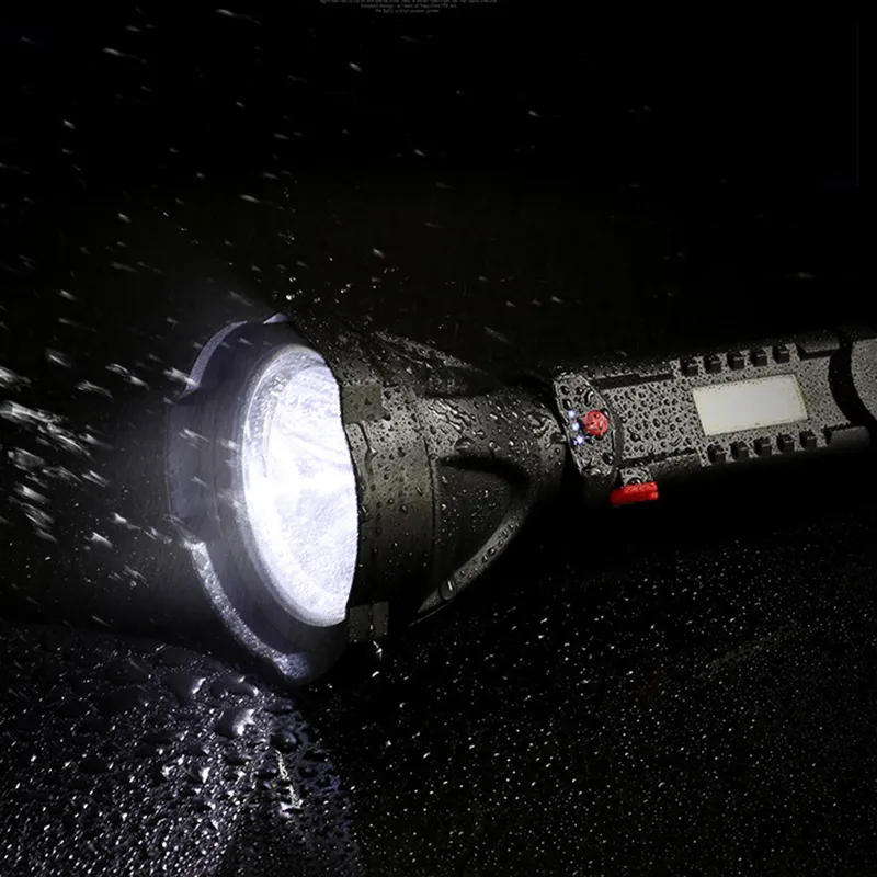 Nouveau Yunmai batterie intégrée lampe de poche LED Distance d'éclairage grande tasse lampe de poche réfléchissante Micro USB Rechargeable lanterne extérieure
