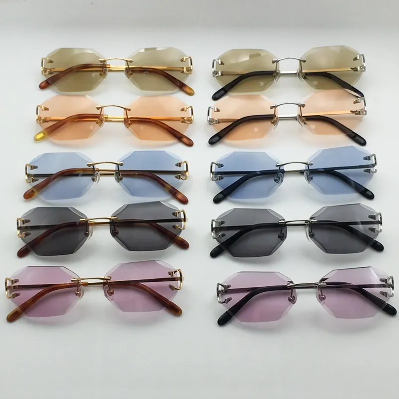 Pochromic 렌즈 선글라스 다이아몬드 컷 카터 와이어 C 색상 교환 태양 안경 2 색 렌즈 4 계절 음영 유리 222f