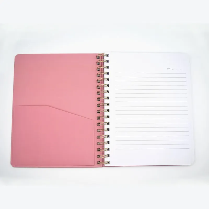 Fabricante reciclado diário revestido notebook Papel White Paper Caders com bolso