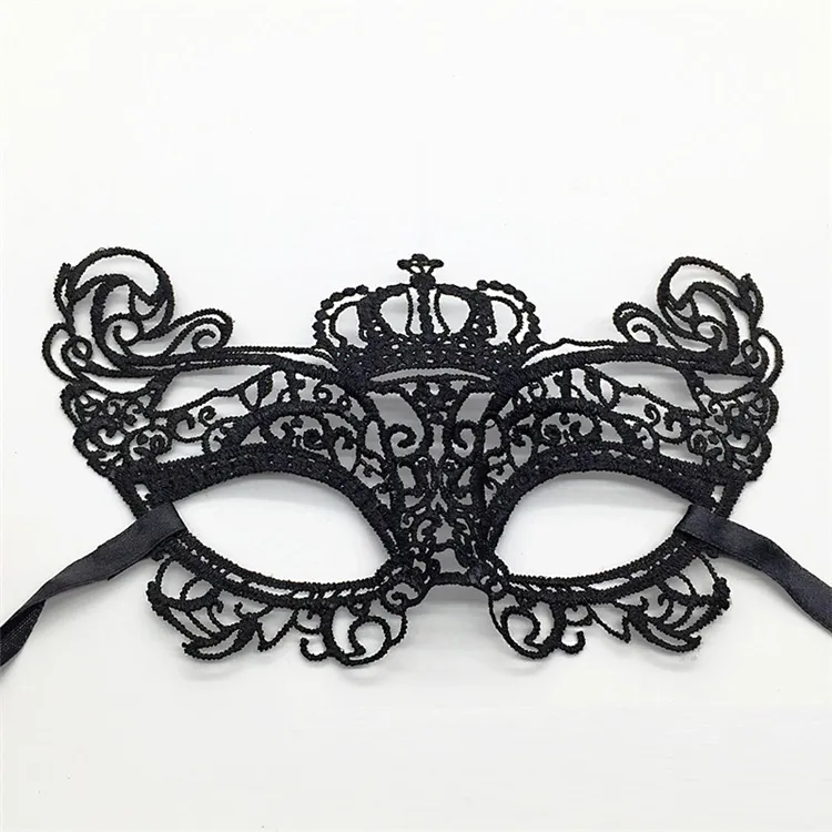 Mystery Crown Stereotype Lace Mask Hollow Eye Mask Crown Halloween Christmas Masquerade Party Supplies 220812