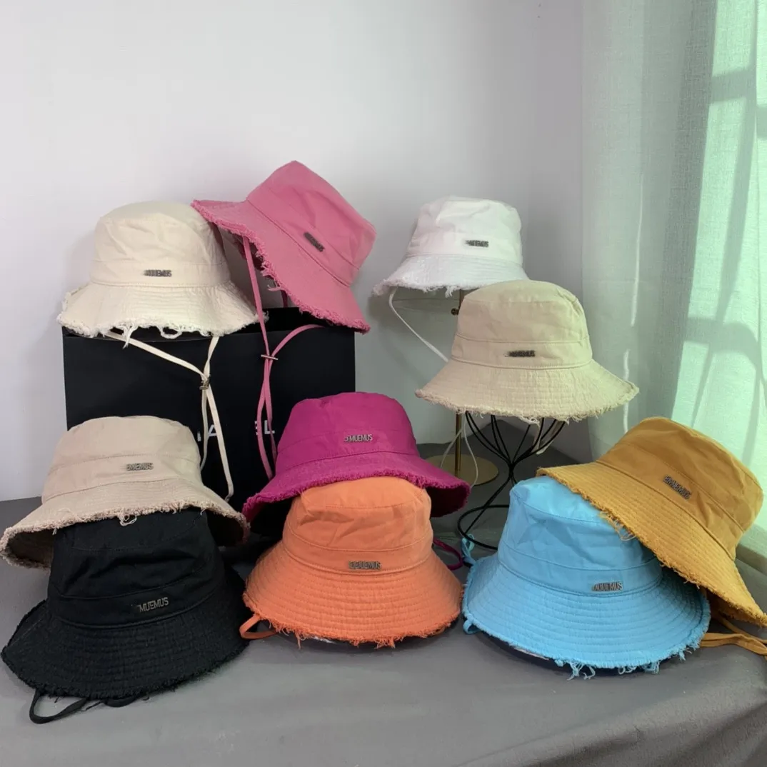Chapeau en toile avec lettres en métal et cordon de serrage, chapeaux de Protection solaire en dentelle, chapeau de pêcheur à lisière rugueuse pour hommes et femmes, même Style209A
