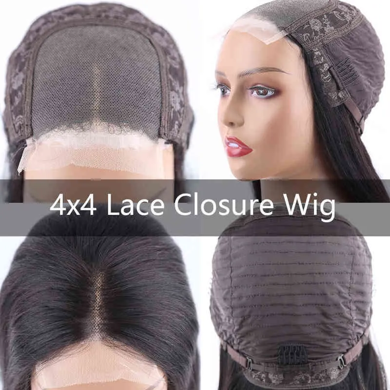 Destacado Lace Frontal Wig Transparente S Fechamento Straight Human Hair S Glueless Colored S On Sale 220608