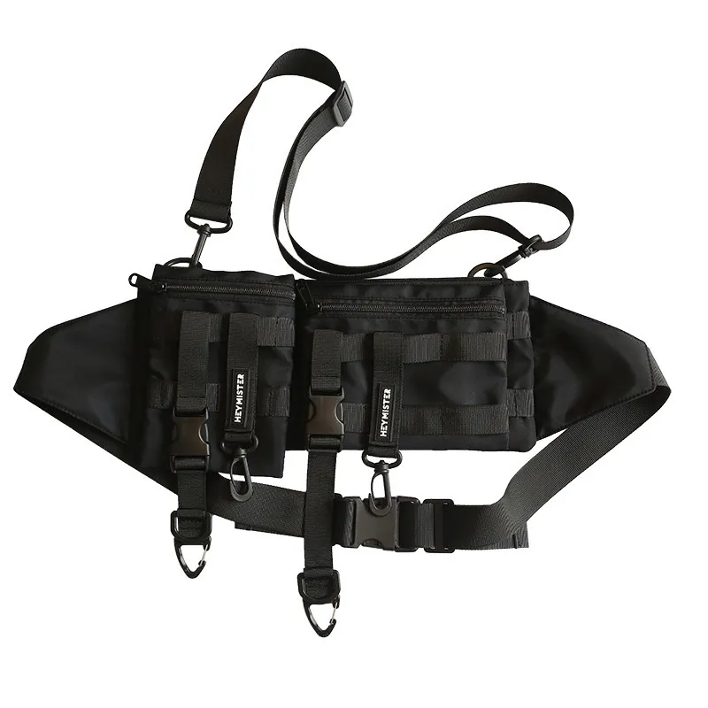 Multipocket Tactical funktionaler Taille Pack Techwear Casual Phone Beutel Outdoor Running Hip Hop Brust Rig Belt Taschen Streetwear 220258y