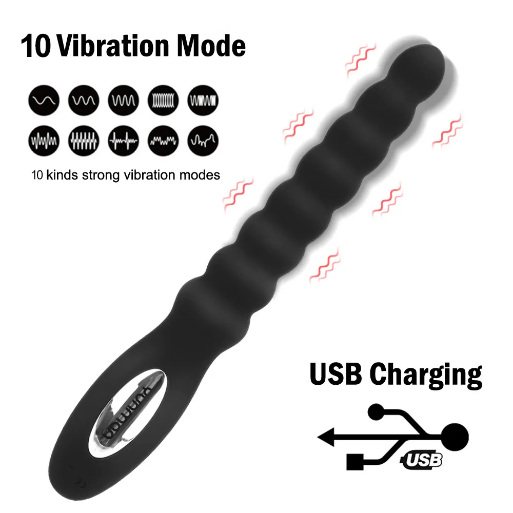 10 Speed Dual Motor Vibrators Silicone Anal Dildo Vibrator Plug sexy Tools For Couples Butt Toys Women Men