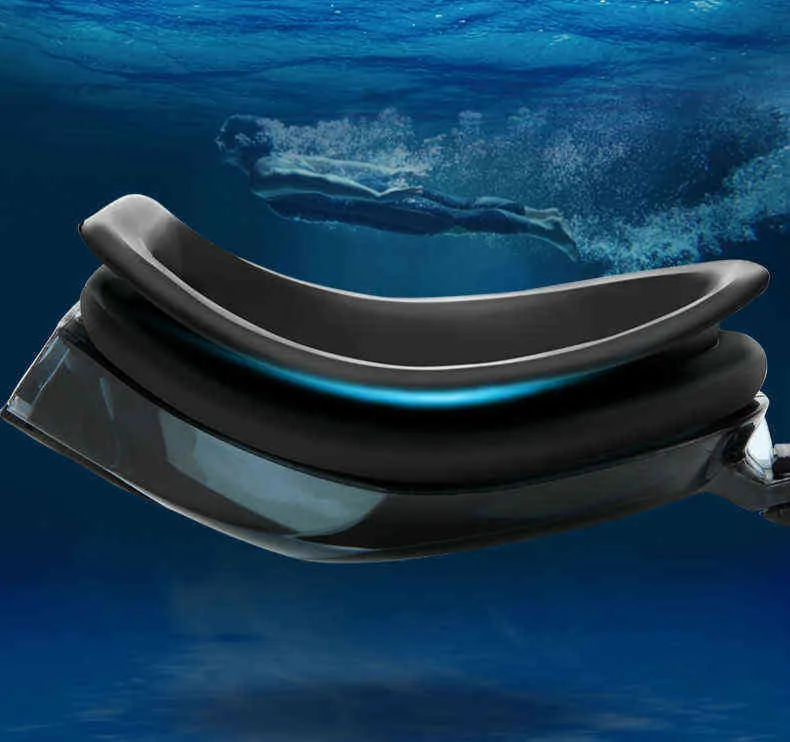Nieuwe verstelbare mannen vrouwen bril zwemmen bril anti-mist uv beschermen waterdichte siliconen gespiegelde zwemmen brillen G220422