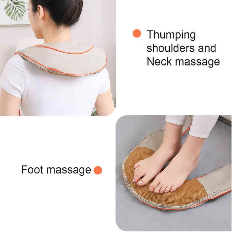Nieuwe U vorm Elektrische Shiatsu Body Schouderhals Massager Tikken Kneadmassage Huis Beste cadeau Healthcare 220507