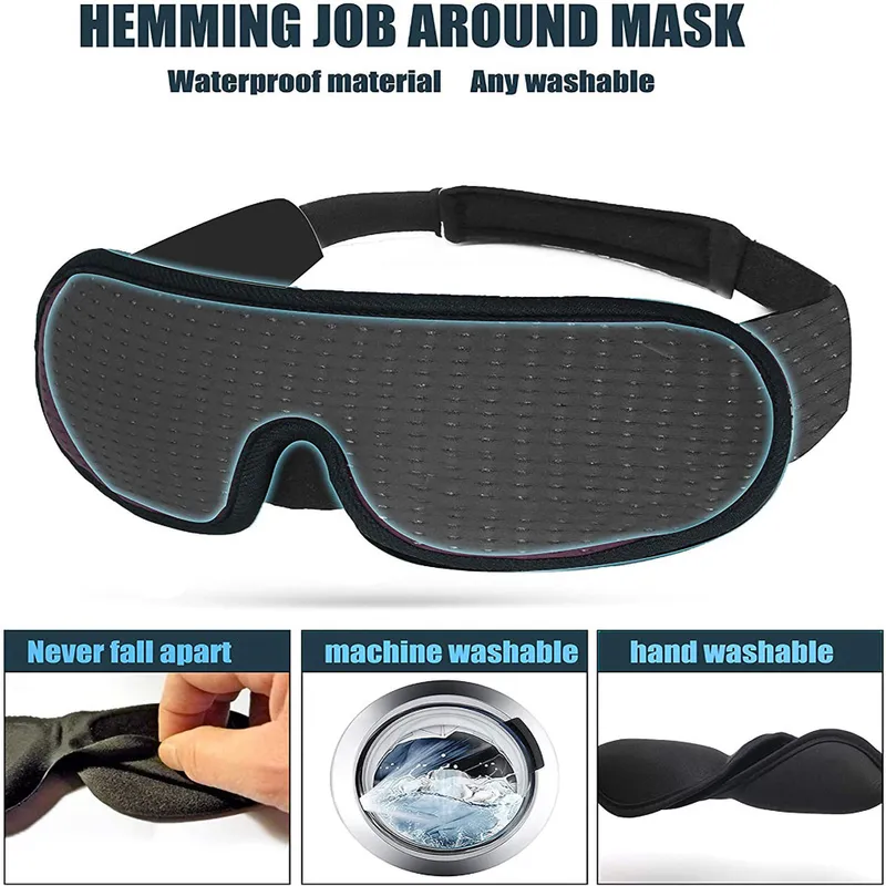 3D Máscara para dormir Bloco para fora Máscara de sono macio e acolchoada para olhos SlaapMasker Somb