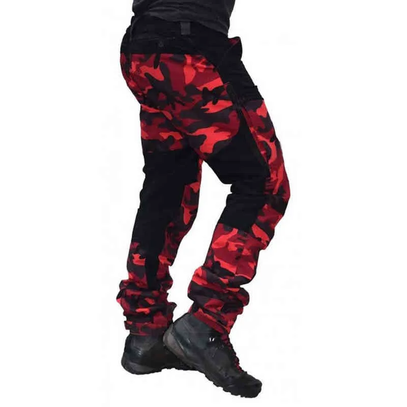 Stylish Men Camouflage Patchwork Pockets Jogger Cargo Trouser Motorcycle Pant outdoor sports hunting fishing rescure street wear G220507
