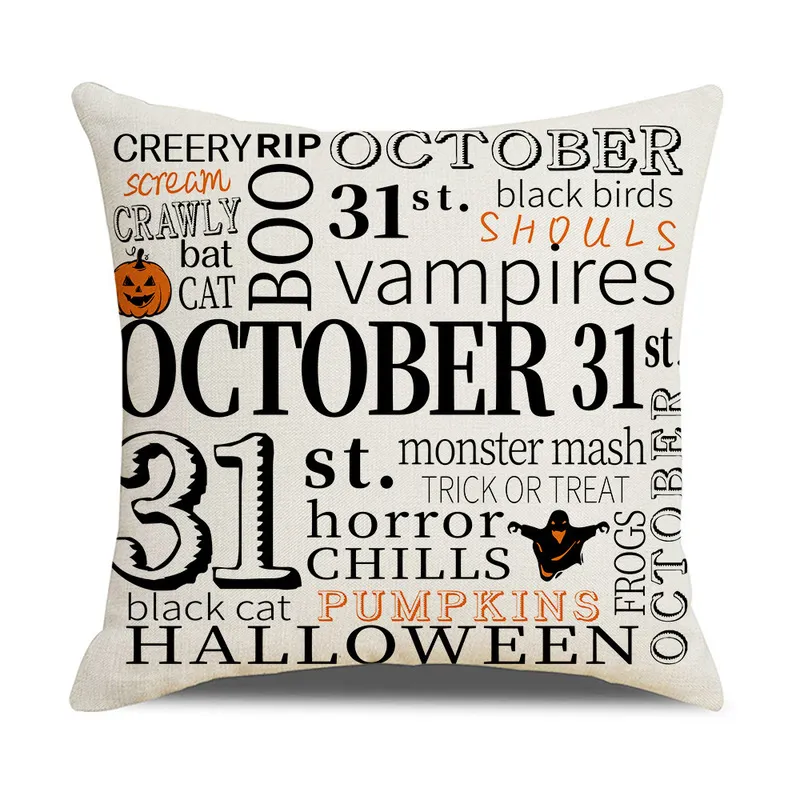 Caixa de travesseiro Fall Halloween Pumpkin Cushion Tampa 18x18 polegadas Truque ou tratamento Decoração da fazenda Tampas de travesseiro em casa para decorações de sofá 220714