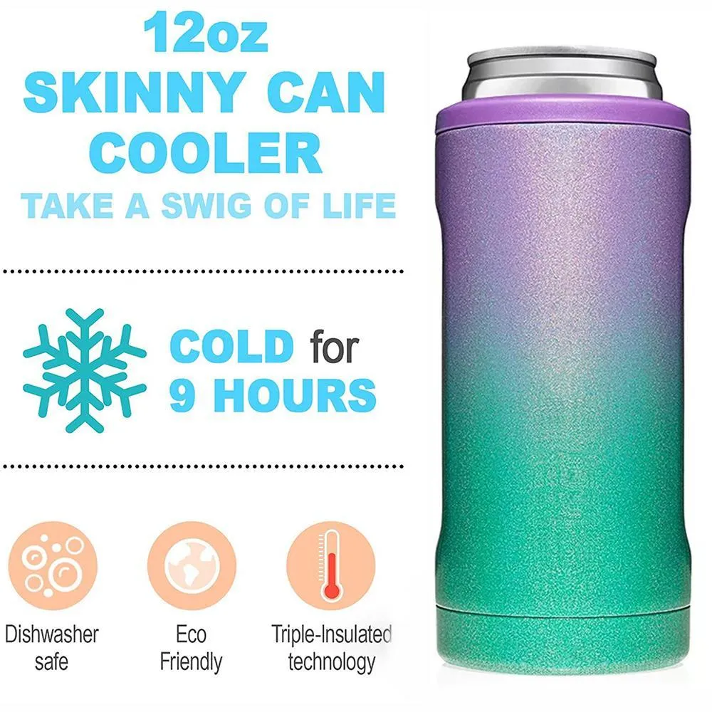 Can Cooler Standard For Beer Soda Coke | Stainless Steel 12oz Beverage Sleeve Double Wall Vacuum Insulated Drink Holder