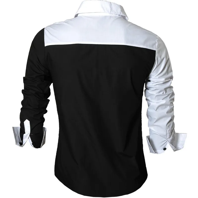 Jeansian Men's Casual Dress Shirts Fashion Desinger Stylish Long Sleeve Slim Fit Z020 White 220322