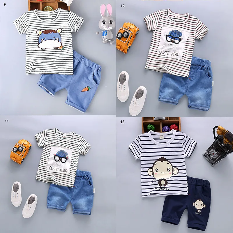 Abbigliamento ragazzi Set bambini Abiti estivi Set bambini in cartone animato T-Shit in cotone + pantaloni 2 pezzi Abiti 220326