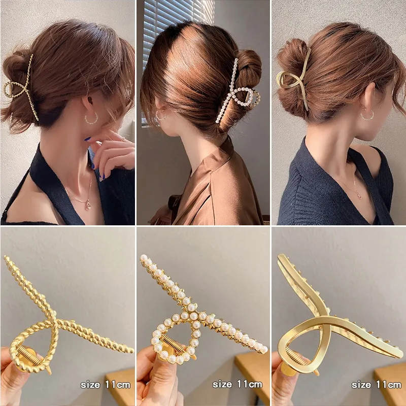 2022 Тренд Золотые волосы зажимают сексуальные дамы простая модная шпилька металлическая медная цвето