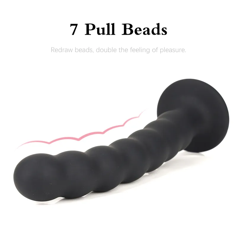 Dildo a sfere in silicone stimolatore prostatico con ventosa_voghion.com