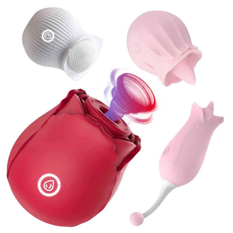 NXY Vibrators s Hande Manufacturer Sex Toyswholesale Red Cute Yoni Rose Suction Pink Flower Toy for Women 0411