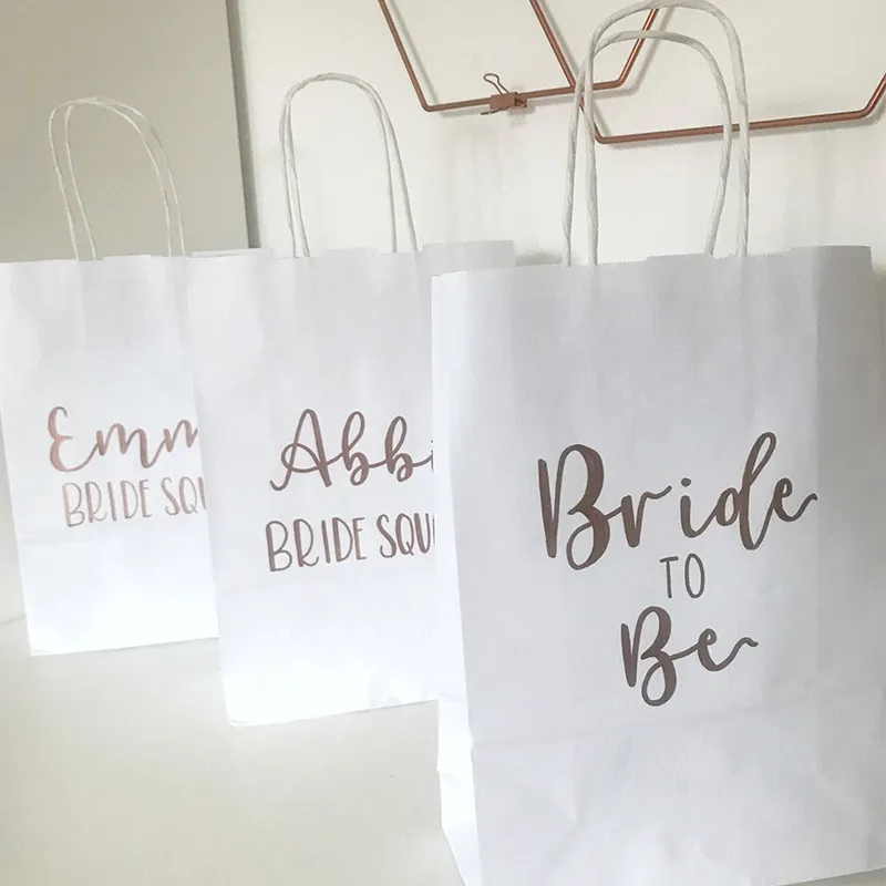 Custom Name Bride Squad Personalised Hen Birthday Party Bridesmaids s Bachelorette Gift Bags 220707