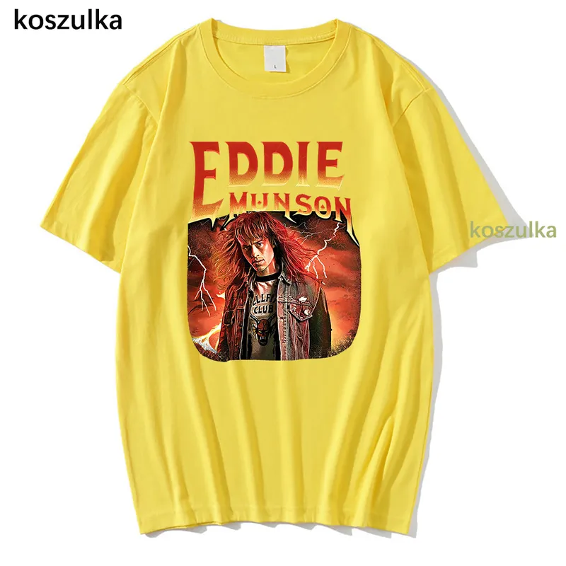 Étranger choses 4 Eddie Munson t-shirts coton t-shirt femmes t-shirts hommes sweat Vintage été t-shirt Harajuku hauts 220706