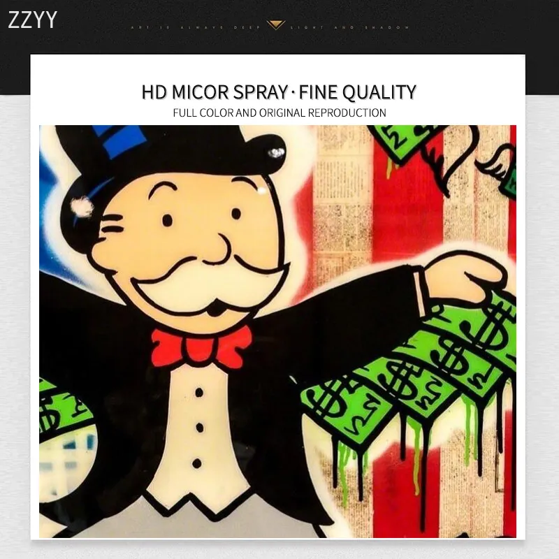 Graffiti Artworks Alec Monopoly Rich Man dolar
