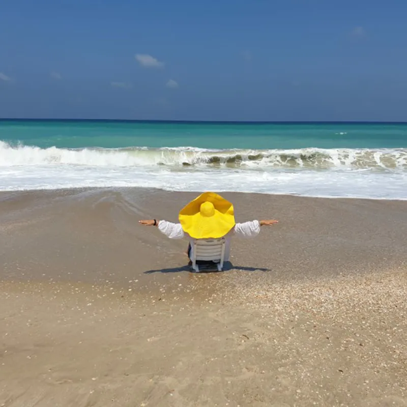 faltbarer übergroßer Damenhut mit 70 cm Durchmesser, großer Krempe, Sommersonne, Strandhüte, Großhandel 220408