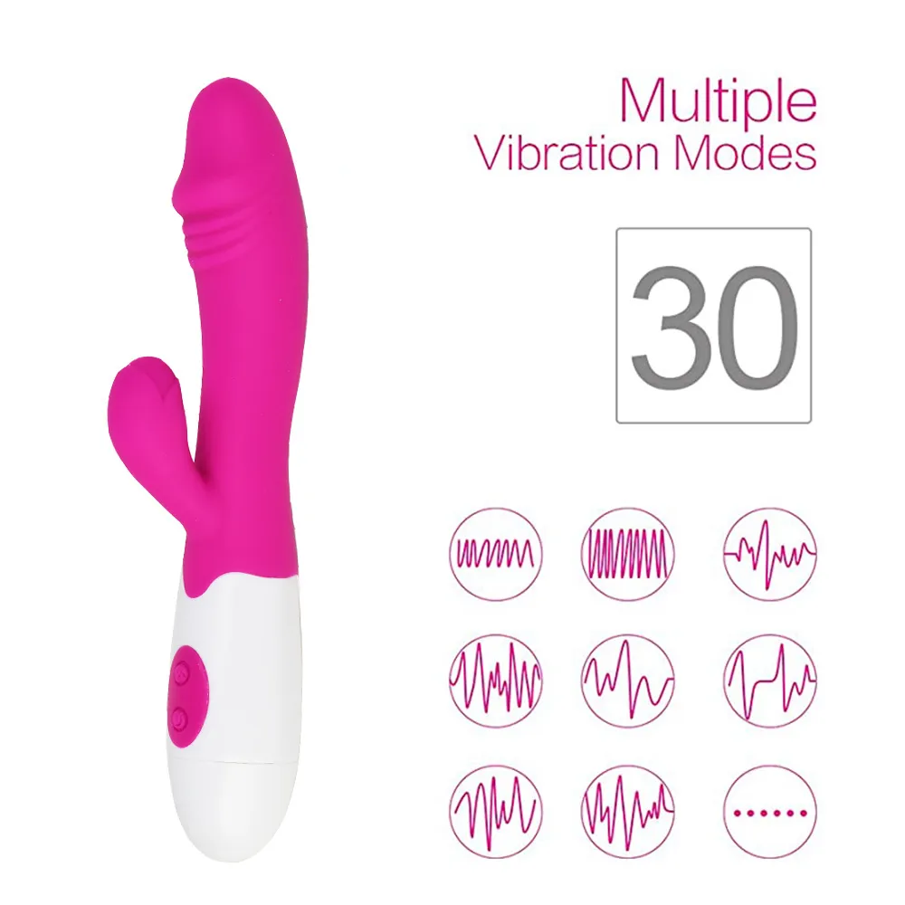Vibromasseur gode lapin point G pour femmes, 30 vitesses, jouets sexy, Massage du Clitoris, stimulateur vaginal, masturbateur féminin